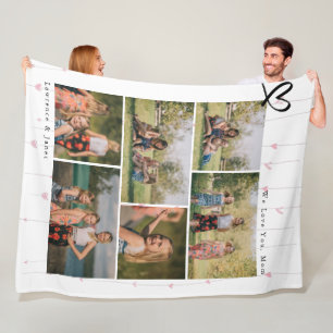 Modern We Love You Abuela Mom Family Photo Collage Fleece Blanket