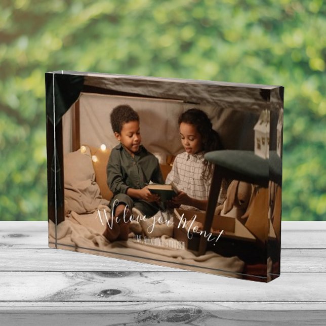 Modern We Love You Mom Photo Block (Modern We Love You Mom Photo Block)