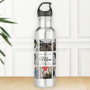 Modern WE LOVE YOU MOM Photo Collage Cool 710 Ml Water Bottle