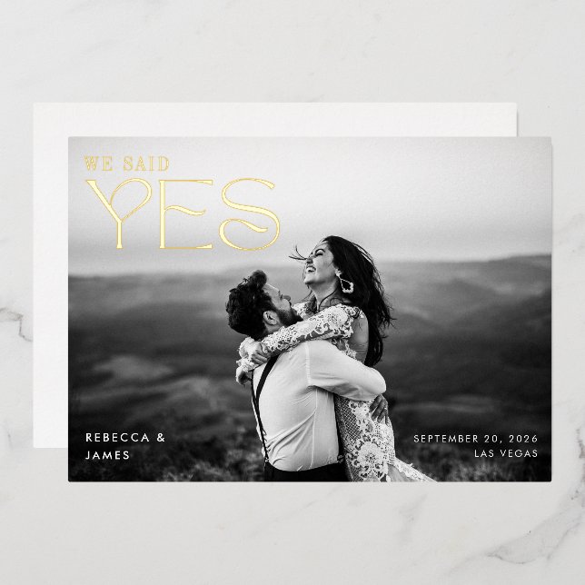 Modern We Said Yes Photo Elopement Wedding (Front/Back)