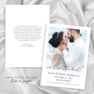 Modern We Tied the Knot Photo Elopement Wedding Announcement