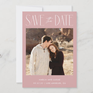Modern Website QR Code Flat Save The Date Card