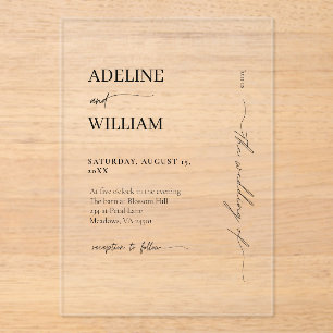 Modern Wedding Acrylic Elegant Invitation 