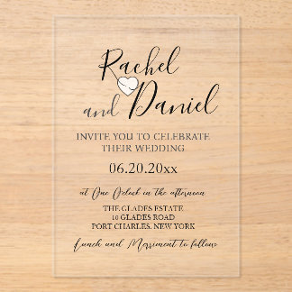 Modern Wedding Acrylic Invitations