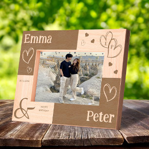 Modern Wedding Anniversary Unique love Keepsake  Etched Frames
