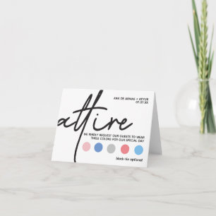 Modern Wedding Attire Dress Code Cards