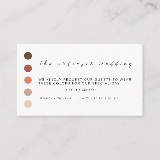Modern Wedding Attire Dress Code Insert (Front)