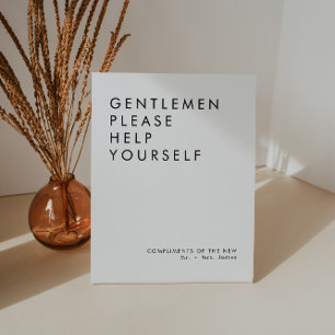 Modern Wedding Bathroom Basket Sign