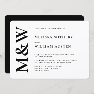 Modern Wedding Bold Black and White Invitation
