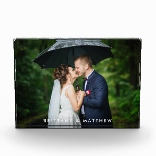 Modern Wedding Bride and Groom Names Photo Block