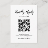 Modern Wedding Calligraphy Editable QR Code RSVP