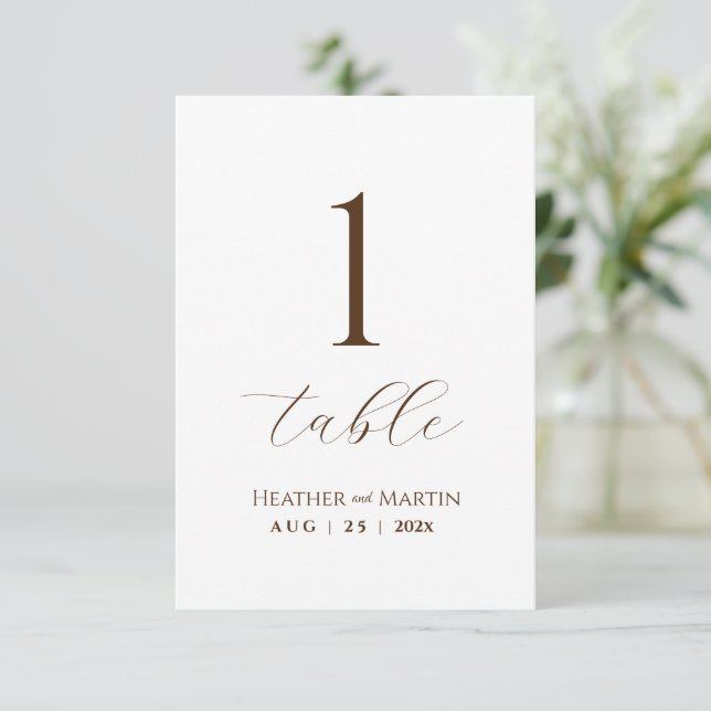 Modern Wedding Calligraphy Script Table Number (Standing Front)