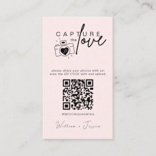 Modern Wedding Capture the love Qr Code Enclosure Card