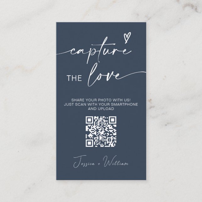 Modern Wedding Capture the love Qr Code Enclosure Card (Front)