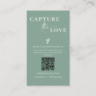 Modern Wedding Capture the love Qr Code Enclosure Card