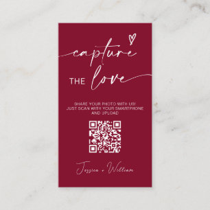 Modern Wedding Capture the love Qr Code Enclosure Card