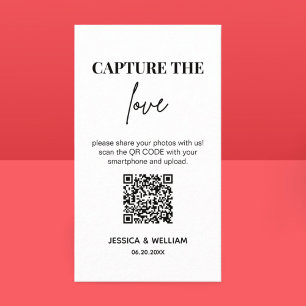 Modern Wedding Capture the love Qr Code Enclosure Card