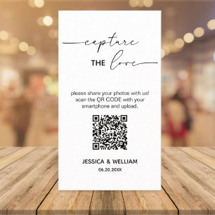 Modern Wedding Capture the love Qr Code Enclosure Card