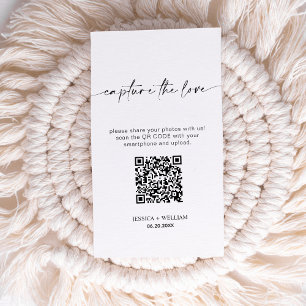 Modern Wedding Capture the love Qr Code Enclosure Card