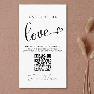 Modern Wedding Capture the love Qr Code Enclosure Card