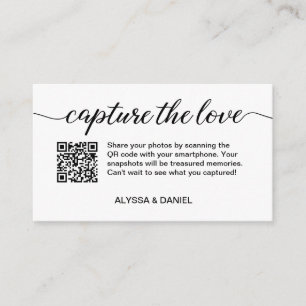 Modern Wedding Capture the Love QR code Enclosure Card