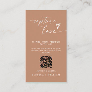 Modern Wedding Capture the love Qr Code Enclosure Card