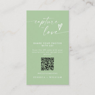 Modern Wedding Capture the love Qr Code Enclosure Card