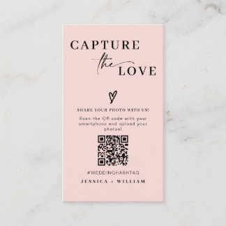 Modern Wedding Capture the love Qr Code Enclosure Card