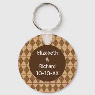 Modern Wedding Cat Print Animal Pattern Favour Keychain