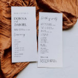 Modern Wedding Ceremony Program Template<br><div class="desc">Walk your loved ones through every step of your ceremony with our Wedding Programs Template. The names of you and your partner swirl at the top of every card with your unforgettable moments. Match your wedding theme perfectly when you customize with endless combinations of colours and fonts!</div>