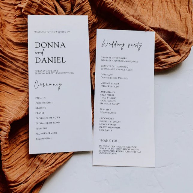 Modern Wedding Ceremony Program Template (Modern Wedding Ceremony Program Template)