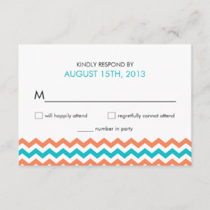 Modern Wedding Chevron Zigzag RSVP Cards
