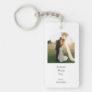 Modern Wedding Couple Anniversary 3 Photo Collage Keychain