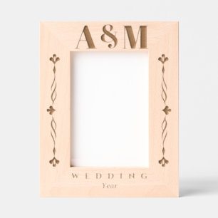 Modern Wedding Couple  Etched Frames