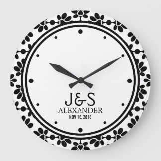 Modern Wedding Couple Personalized Large Clock