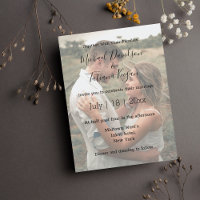 modern  wedding day photo faded overlay Invitation
