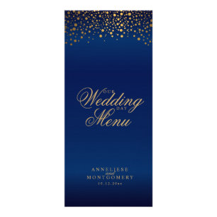 Modern Wedding Day Trendy Gold Dots - Menu