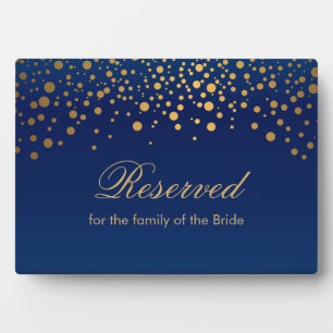 Modern Wedding Day Trendy Gold Dots - Reserve Plaque