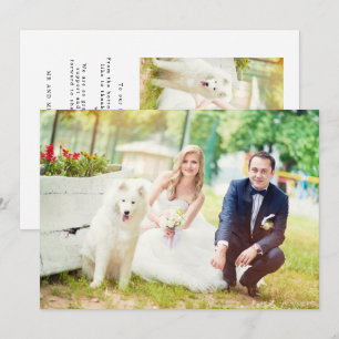 Modern Wedding Day Two Photo Thank You Card