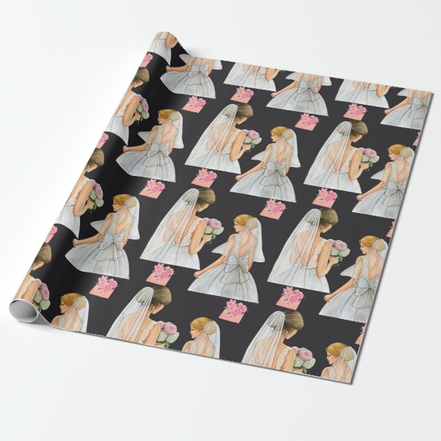 MODERN Wedding Day  Wrapping Paper (Unrolled)
