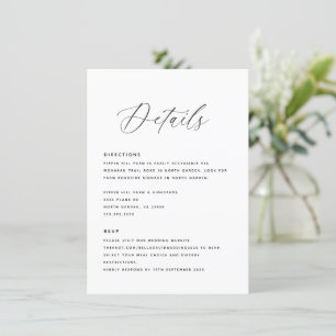 Modern Wedding Details Directions RSVP Template