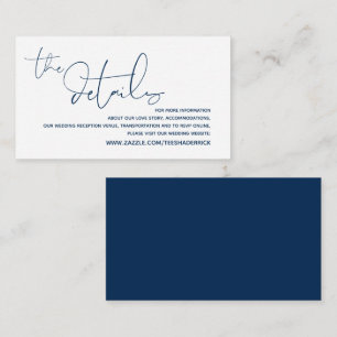 Modern Wedding Details, Online RSVP Enclosure Card