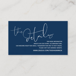 Modern Wedding Details, Online RSVP Enclosure Card