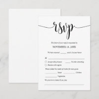 Modern Wedding Dinner Invites RSVP Enclosed Cards