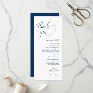 Modern Wedding Dinner Place Setting Thank You Card