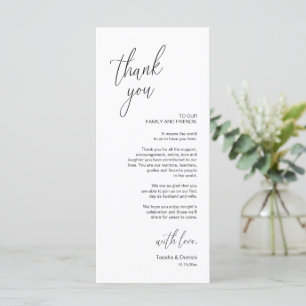 Modern Wedding Dinner Place Setting Thank You Card