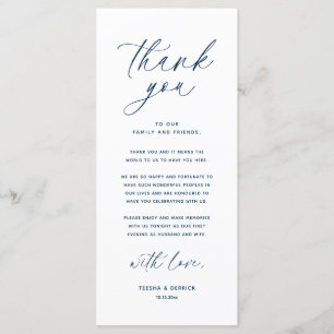 Modern Wedding Dinner Place Setting Thank You Card