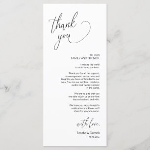 Modern Wedding Dinner Place Setting Thank You Card