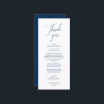 Modern Wedding Dinner Place Setting Thank You Card<br><div class="desc">This is the Modern romantic script, in Navy Blue font, Place Setting Thank You Cards. Share the love and show your appreciation to your guests, when they sit down at their seat and read this personalised charming thank you place setting card. It's a wonderful way to kick off your special...</div>