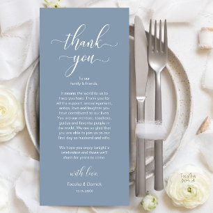 Modern Wedding Dinner Place Setting Thank You Card